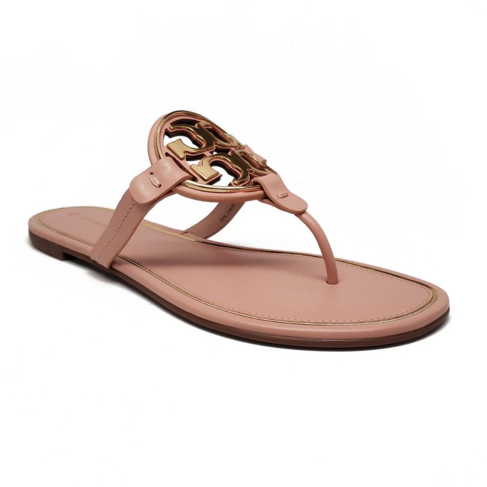 Tory Burch Metal Miller Sandals in Pink Moon/Gold - Picture 1 of 11
